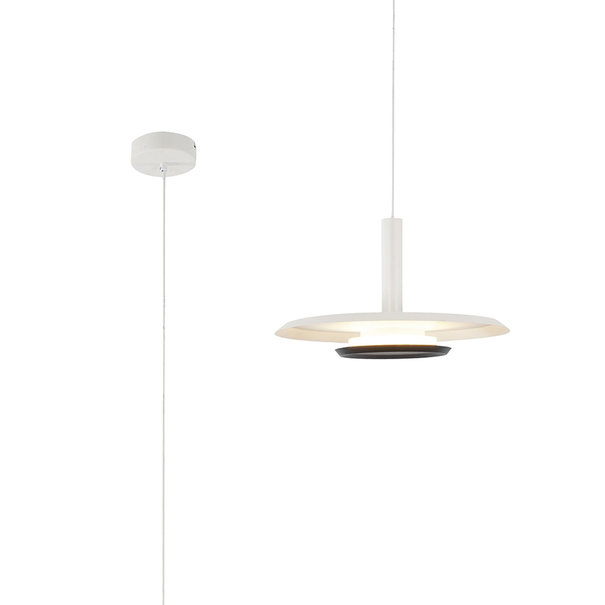 Tina 40cm LED Pendant Light 18W 3000K - White & Black