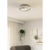 Tiriolo LED Flush Ceiling Light - White & Silver