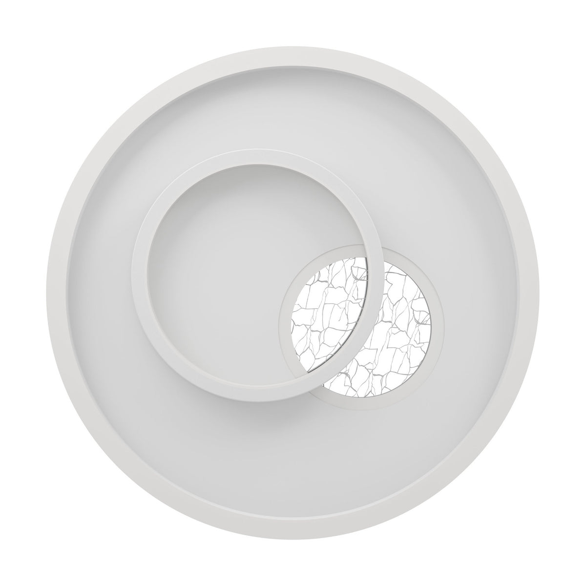 Tiriolo LED Flush Ceiling Light - White & Silver