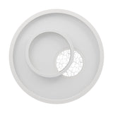 Tiriolo LED Flush Ceiling Light - White & Silver