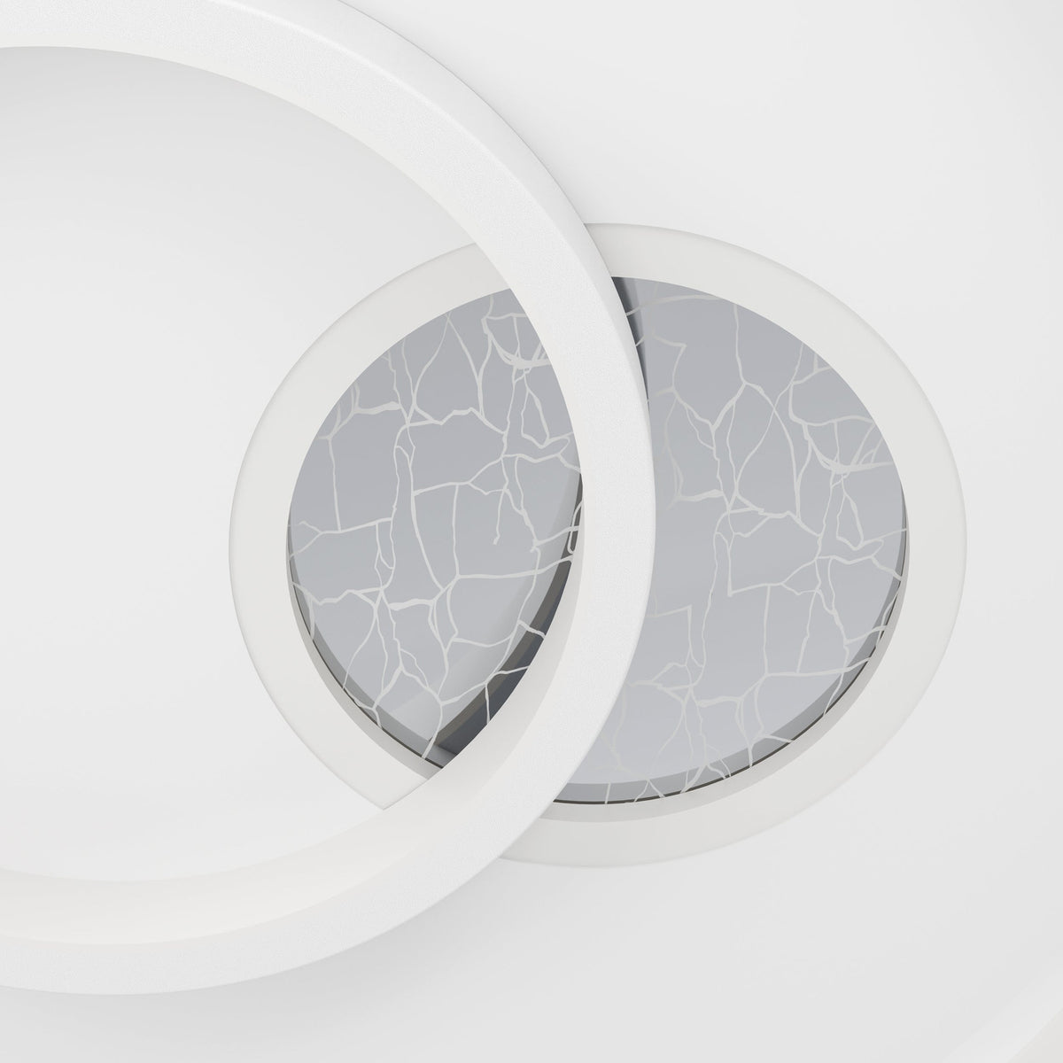Tiriolo LED Flush Ceiling Light - White & Silver