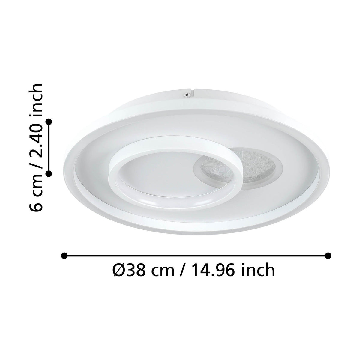 Tiriolo LED Flush Ceiling Light - White & Silver