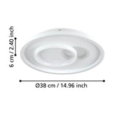 Tiriolo LED Flush Ceiling Light - White & Silver