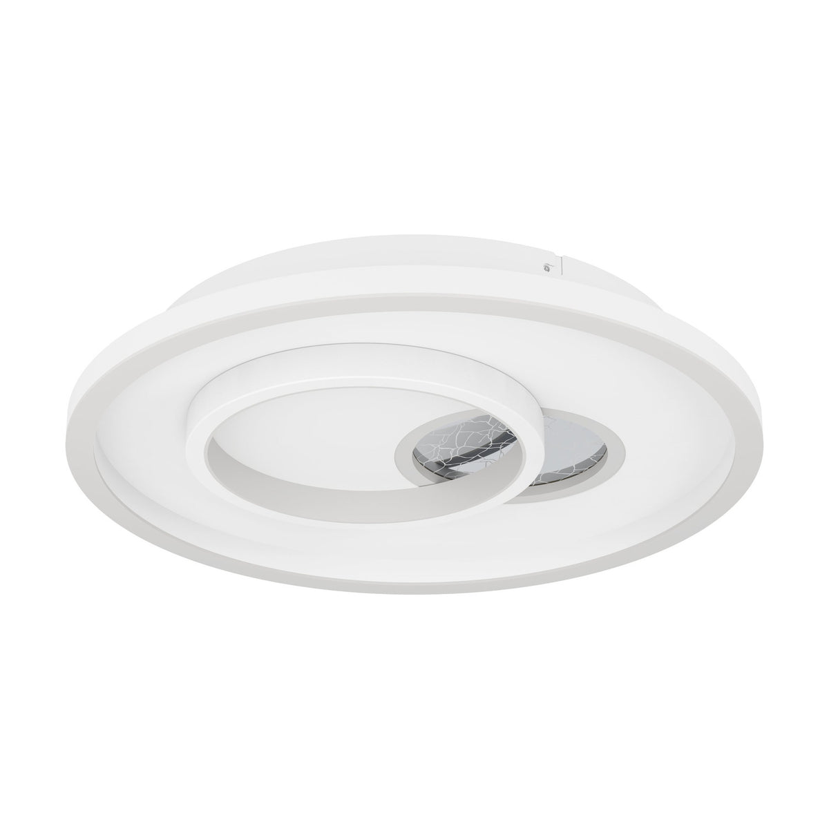 Tiriolo LED Flush Ceiling Light - White & Silver