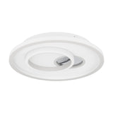 Tiriolo LED Flush Ceiling Light - White & Silver