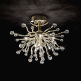 Tizio 10 Light Crystal Semi-Flush Ceiling Light – French Gold