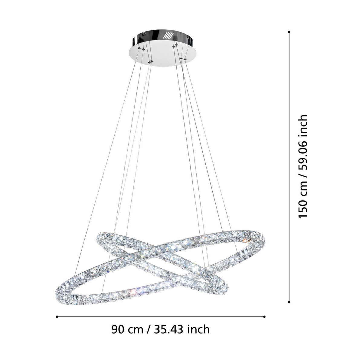 Toneria Clear Glass Pendant Light - Chrome