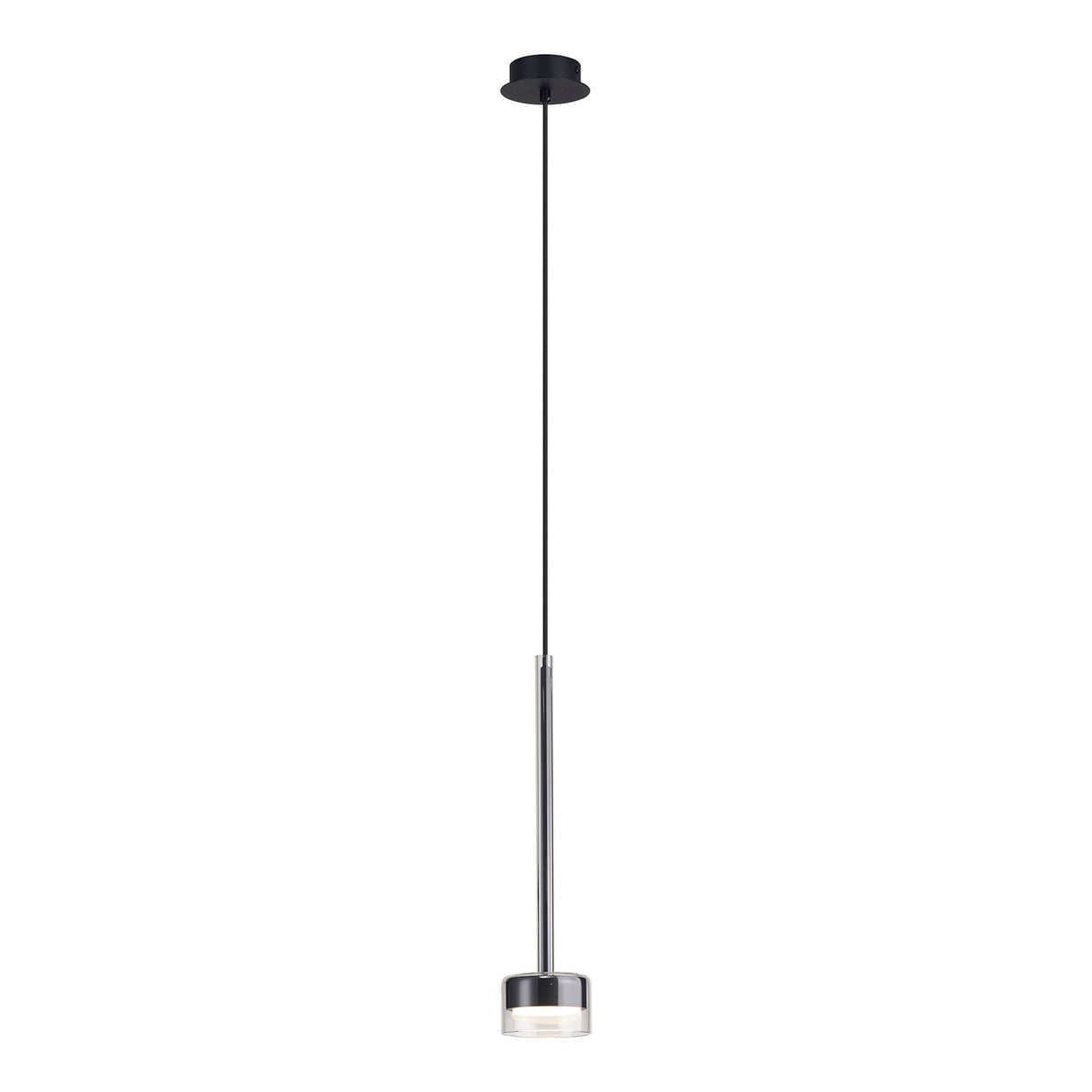 Tonic Dimmable LED Glass Pendant Light 12W 2700K - Clear & Black