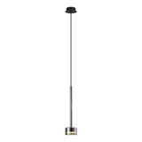 Tonic Dimmable LED Glass Pendant Light 12W 2700K - Chrome & Black