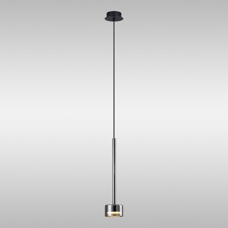 Tonic Dimmable LED Glass Pendant Light 12W 2700K - Chrome & Black