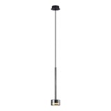 Tonic Dimmable LED Glass Pendant Light 12W 3000K - Chrome & Black