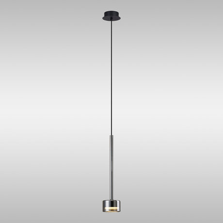 Tonic Dimmable LED Glass Pendant Light 12W 4000K - Chrome & Black