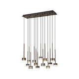 Tonic  14 Light Dimmable LED Glass Bar Pendant Light 2700K - Multicoloured