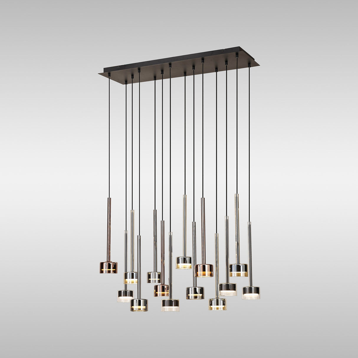 Tonic  14 Light Dimmable LED Glass Bar Pendant Light 2700K - Multicoloured