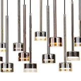 Tonic 14 Light Dimmable LED Glass Bar Pendant Light 3000K - Multicoloured