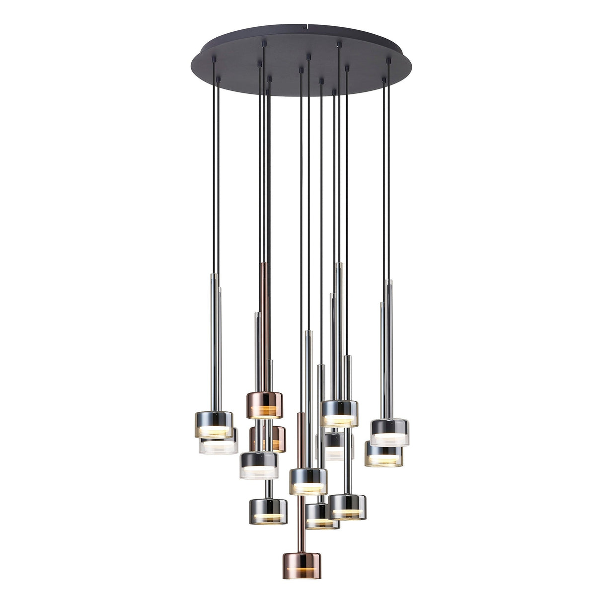 Tonic 14 Light Dimmable LED Cluster Pendant Light 168W 2700K - Multicoloured