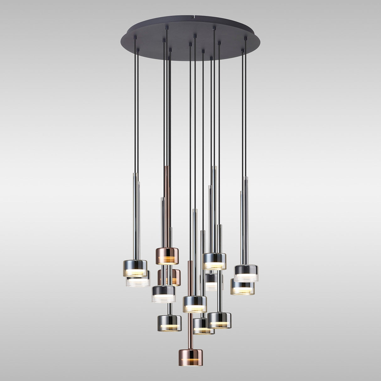 Tonic 14 Light Dimmable LED Cluster Pendant Light 168W 4000K - Multicoloured