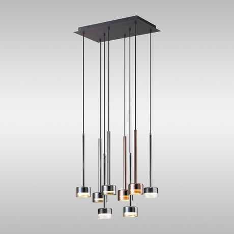 Tonic 8 Light Dimmable LED Glass Bar Pendant Light 2700K - Multicoloured