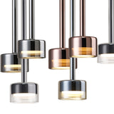 Tonic 8 Light Dimmable LED Glass Bar Pendant Light 4000K - Multicoloured