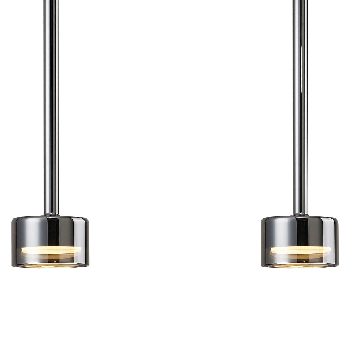 Tonic 3 Light Dimmable LED Glass Bar Pendant Light 3000K - Chrome & Black