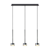 Tonic 3 Light Dimmable LED Glass Bar Pendant Light 2700K - Bronze & Black