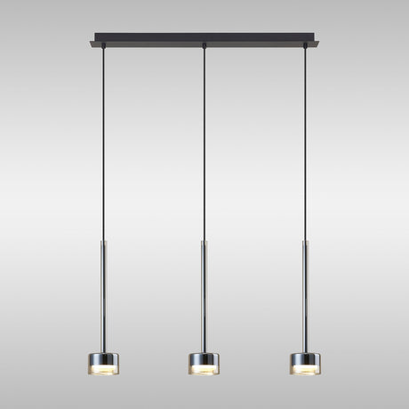 Tonic 3 Light Dimmable LED Glass Bar Pendant Light 2700K - Bronze & Black