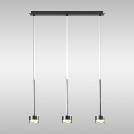 Tonic 3 Light Dimmable LED Glass Bar Pendant Light 3000K - Bronze & Black