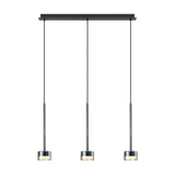 Tonic 3 Light Dimmable LED Glass Bar Pendant Light 4000K - Bronze & Black