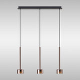 Tonic 3 Light Dimmable LED Glass Bar Pendant Light 2700K - Copper & Black
