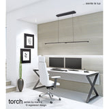 Torch LED Linear Suspension Light 22W 3000K - Sand Black