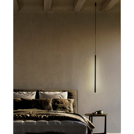 Torch Vertical LED Glass Pendant Light 11W 3000K - Sand Black