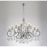 Torino 100cm 18 Light Crystal Chandelier - Polished Chrome