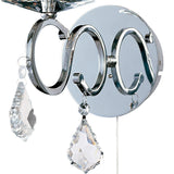 Torino 1 Light Crystal Wall Light With Switch - Chrome