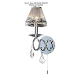 Torino 1 Light Crystal Wall Light With Switch - Chrome