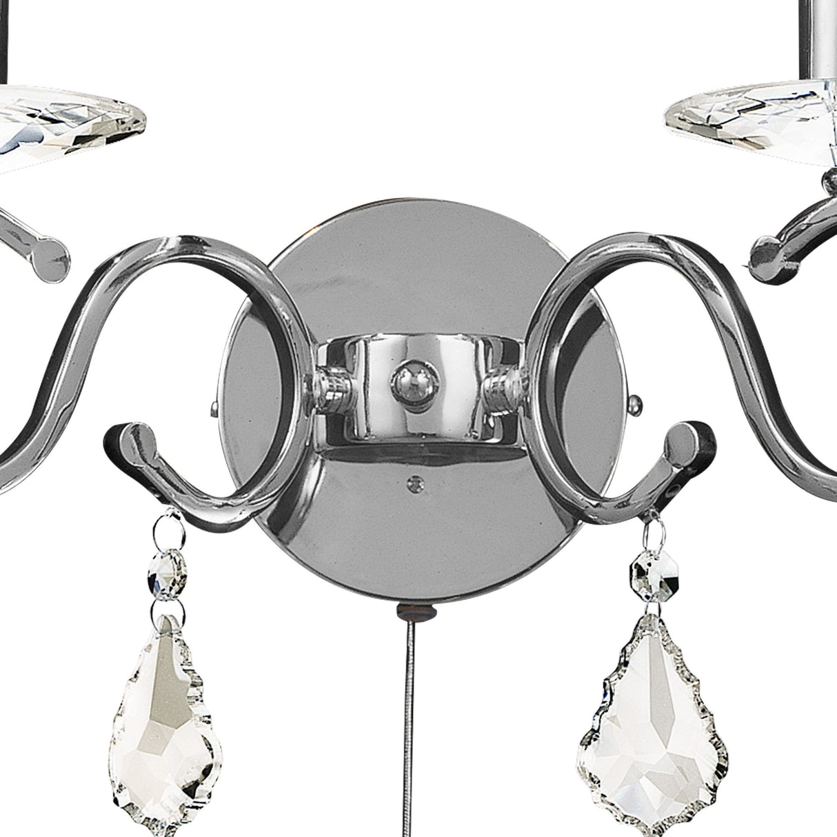 Torino 2 Light Crystal Wall Light With Switch - Chrome