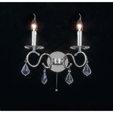 Torino 2 Light Crystal Wall Light With Switch - Chrome