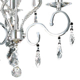 Torino 46cm 3 Light Crystal Chandelier - Polished Chrome