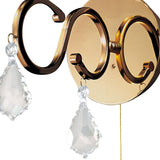 Torino 1 Light Crystal Wall Light With Switch - Gold