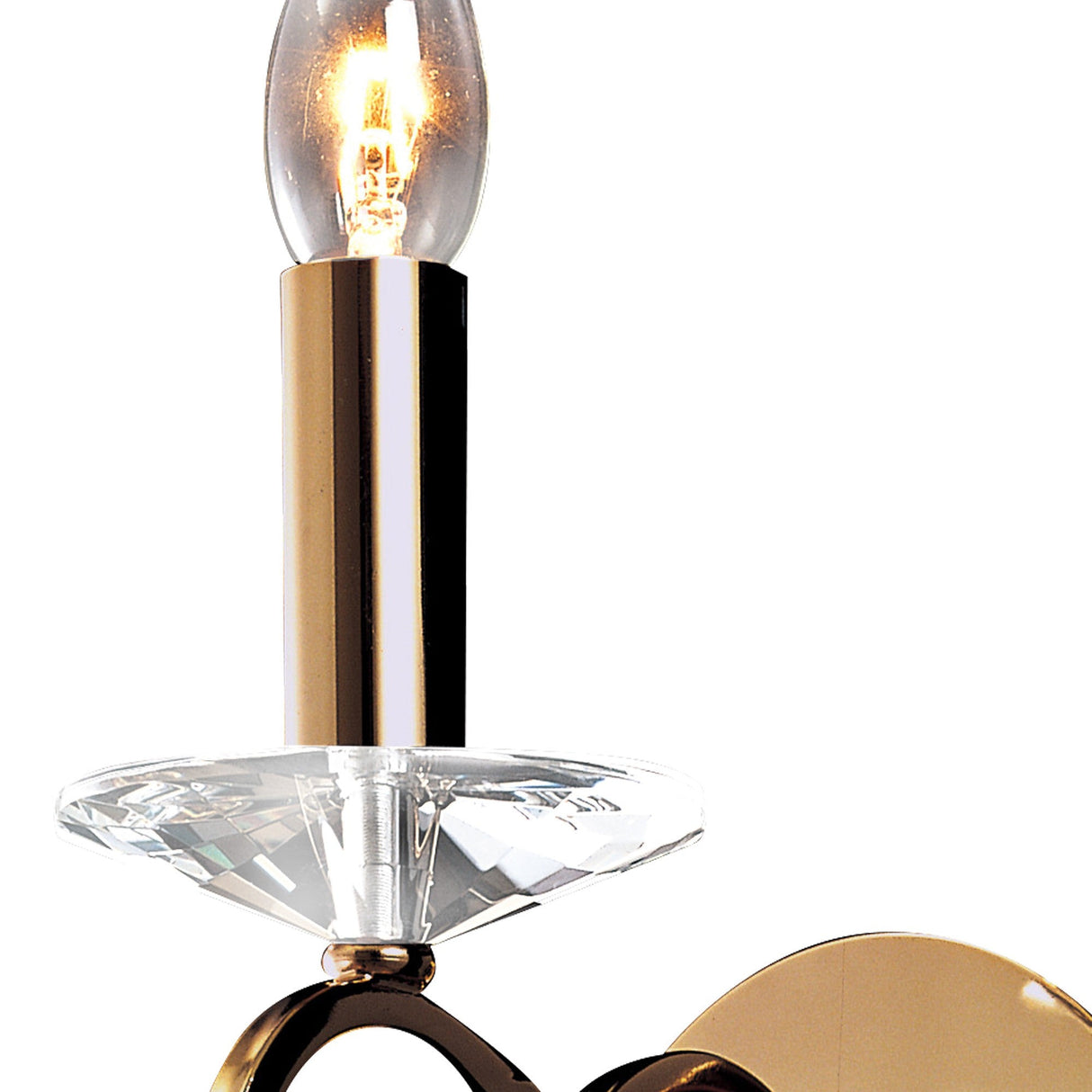 Torino 1 Light Crystal Wall Light With Switch - Gold