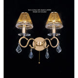 Torino 2 Light Crystal Wall Light With Switch -  Gold