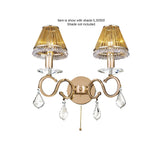 Torino 2 Light Crystal Wall Light With Switch -  Gold