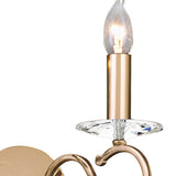 Torino 2 Light Crystal Wall Light With Switch -  Gold