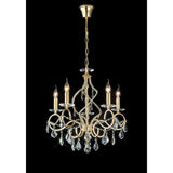 Torino 58cm 5 Light Crystal Chandelier - French Gold