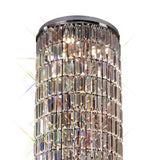 Torre 40cm Mirror Plates 5 Light Crystal Flush Chandelier - Chrome