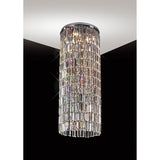 Torre 40cm Mirror Plates 5 Light Crystal Flush Chandelier - Chrome