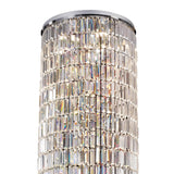 Torre 50cm Mirror Plates 6 Light Crystal Flush Chandelier - Chrome