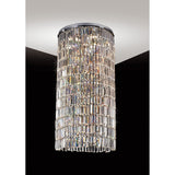 Torre 50cm Mirror Plates 6 Light Crystal Flush Chandelier - Chrome