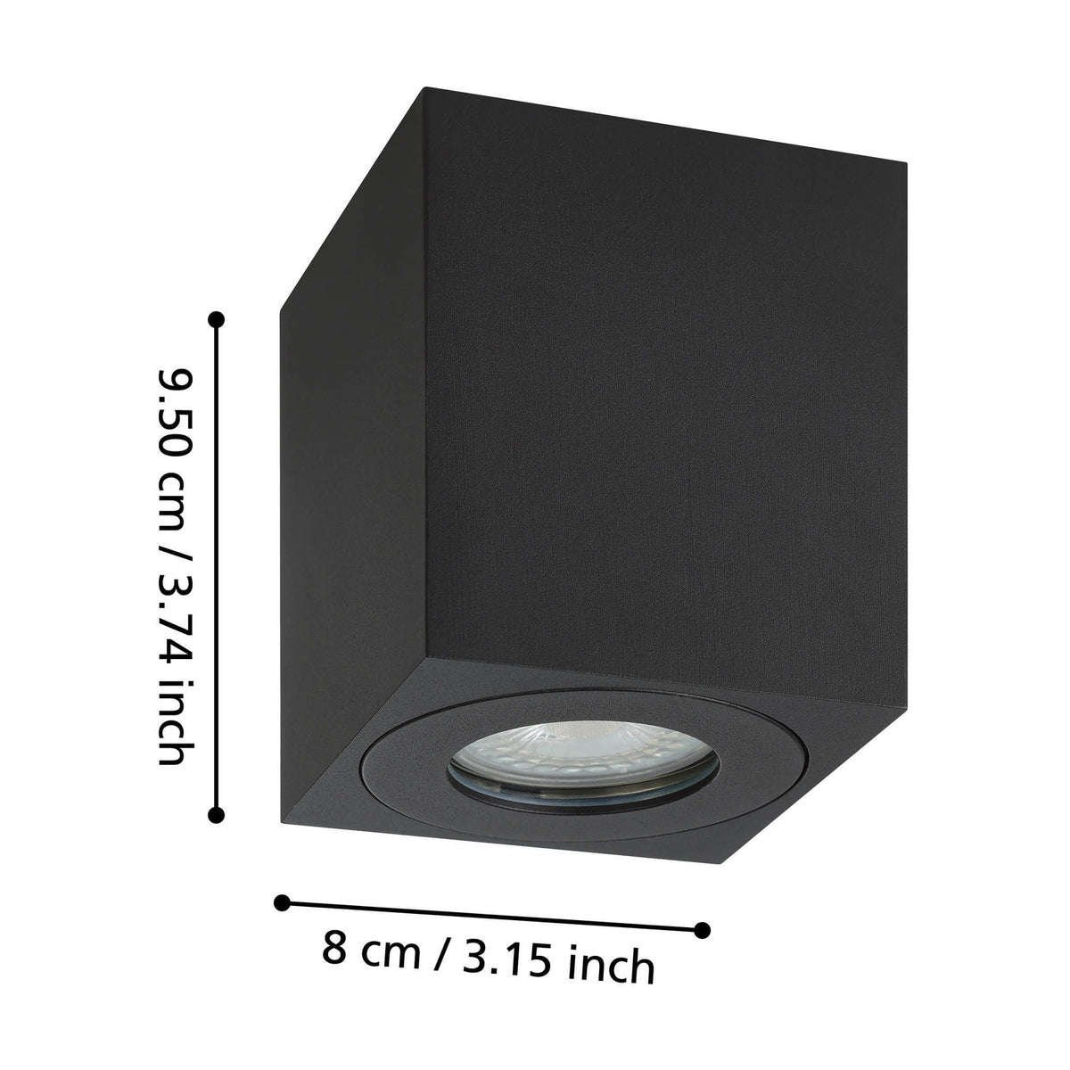 Torrecola Outdoor Wall Light 8 x 8cm - Black