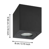 Torrecola Outdoor Wall Light 8 x 8cm - Black