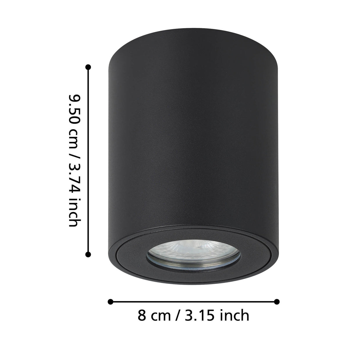 Torrecola Outdoor Wall Light 8cm - Black